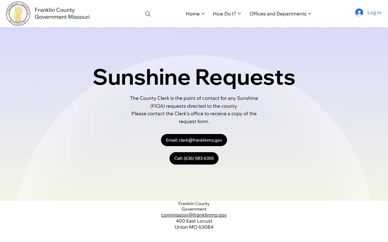 Franklin County Circuit Clerk records and County Clerk Sunshine request distinction