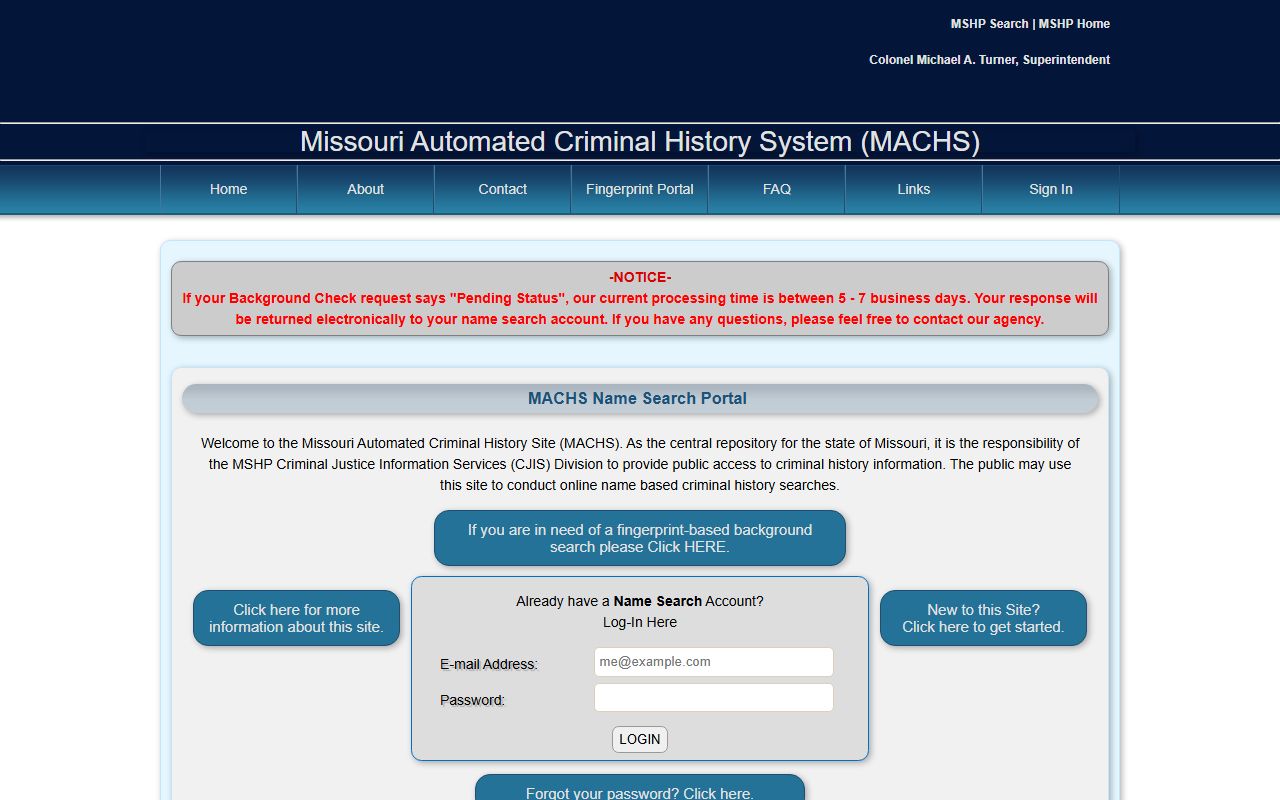 Franklin County criminal court records and MACHS name search portal