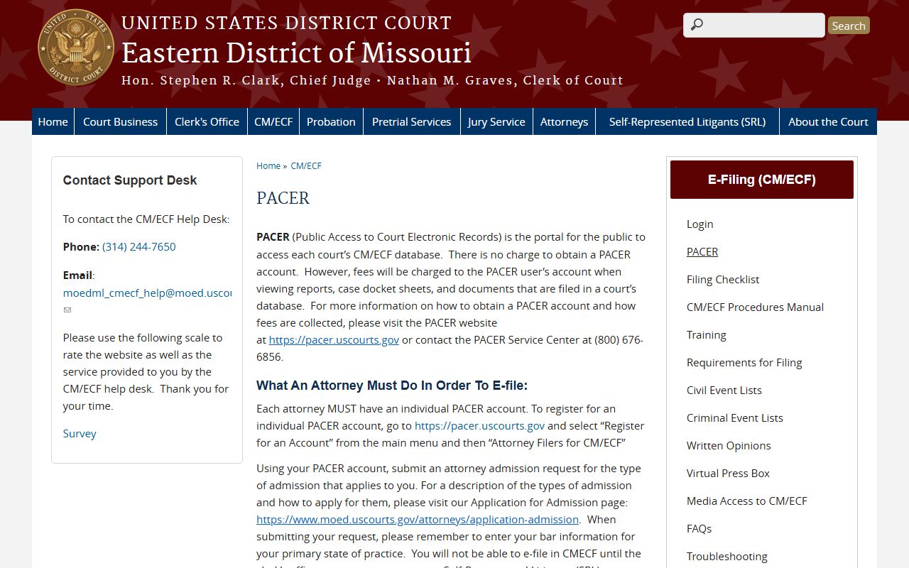 Franklin County Circuit Court federal PACER fee context