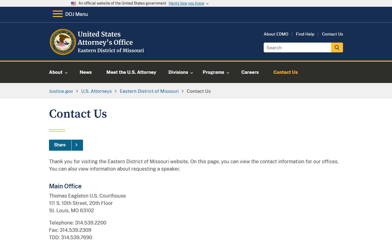 Franklin County inmate records and Eastern District contact source